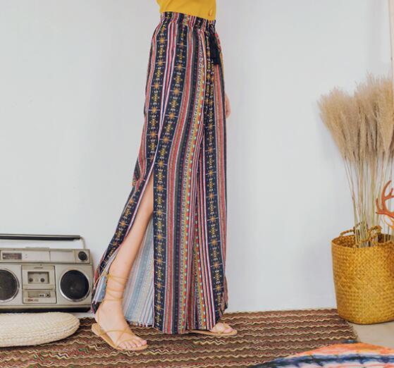 Pantalon fendu bohème