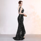 Robe de soirée à col en V pour femme