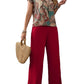 Niche Casual Printed Shirt With Wide-leg Trousers