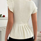 Princess Collar Tight Waist Women's Shirt Short Sleeve