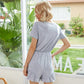 Fashionable leisure jumpsuit with loose wood ear collar