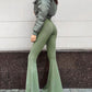 Women's Fashion Pure Color Tight Sports Yoga Jumpsuit With Zipper