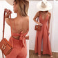 Deep V Neck Sling Wide Legs Women's jumpsuit