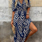 Loose Women's Wear Elegant Style Random Printing Tie-dye Large Swing Dress