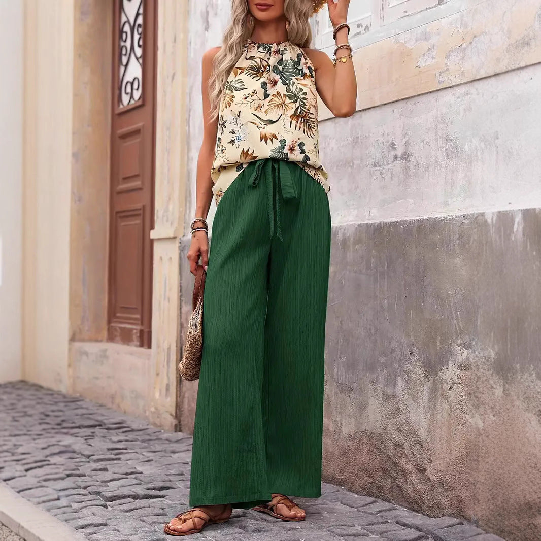 Sleeveless Top And Trousers Advanced Two-piece Suit