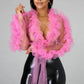 Long Sleeve Sheer Three Layer Mesh  Top Cardigan