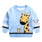 Children's Sweater Knit Sweater Giraffe Round Neck Cotton Double Layer Warm Sweater