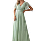 V-neck Chiffon Dress Women