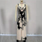 Ethnic-style Printed Ruched Waist With A Tie-detail Designcasual Vacation-ready Womens Jumpsuit
