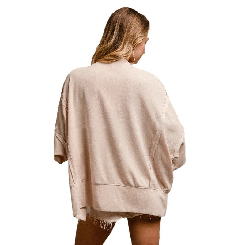 Pull ample et décontracté avec broderies et lettres pour femme