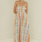 High-waisted Cotton-linen Printed Camisole Casual Fashionable Dress