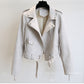 Slim Slimming Snake Print Biker Jacket Brown Jacket
