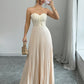 Women's French Tube Top Solid Color Waist Tight Elegant Dress