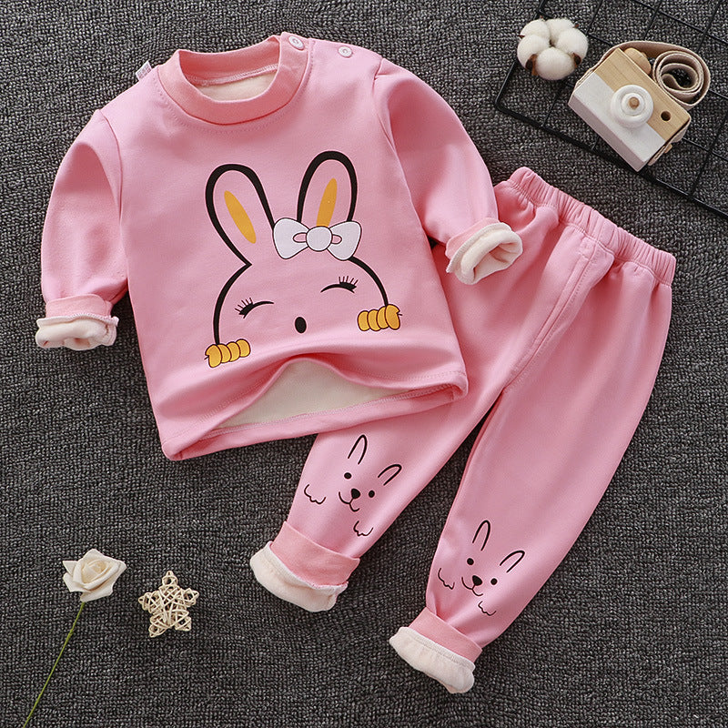 Children's Thermal Underwear Set Plus Velvet Thickening