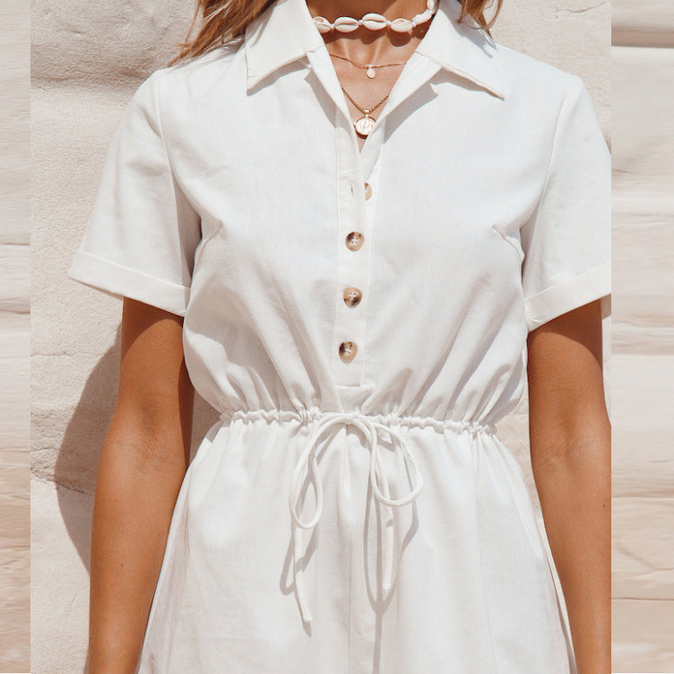 Single breasted high waist jumpsuit