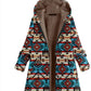 Embroidered Retro Warm Cotton Black Jacket With Zipper