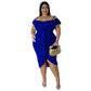 Solid-color Dress Halter-neck Midi Skirt
