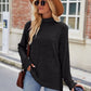T-shirt ample à manches longues et col montant pour femme