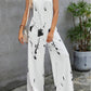 Sling Round Neck Printed Long Jumpsuit