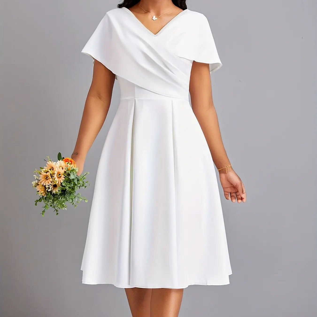 Robe longue blanche de style banquet