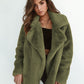 Plush Lapel Woolen Coat Women