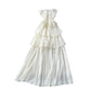 Design Sense Lace-up Waist-controlled Sleeveless Tube Top Ruffled Long Skirt