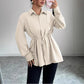 Solid Color Casual Women's Long-sleeved Shirt