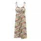 Women's Vacation Style Printed Tie-front Slit Dress