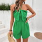 Sling Backless Jumpsuit Bow Halter One-piece Shorts