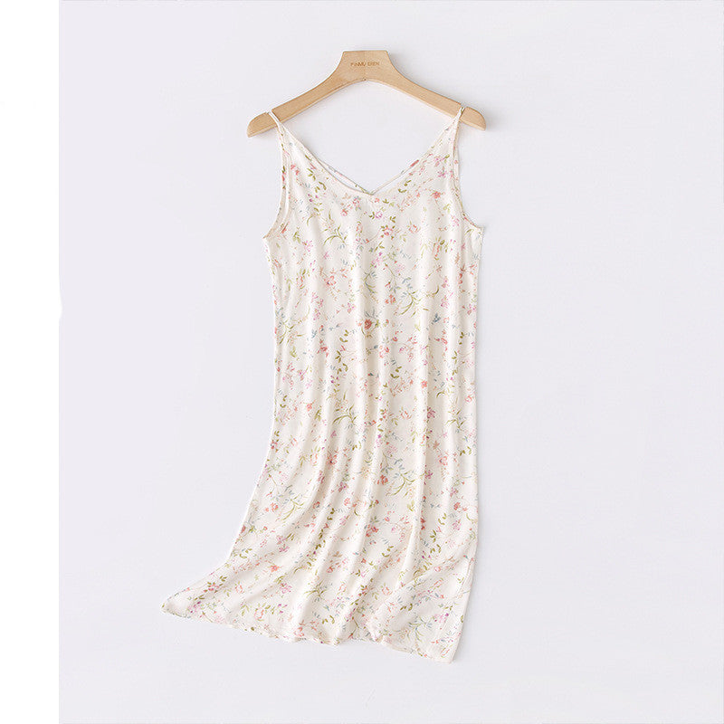 Fashion Print Cross Slip Dress For Women