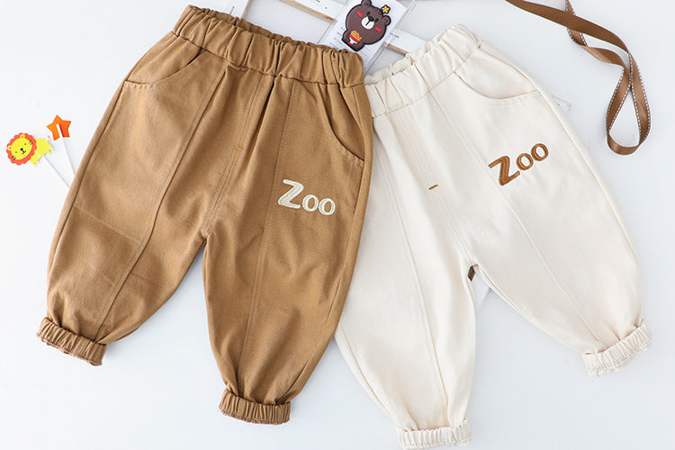 Ensemble deux pièces pour enfant, haut et pantalon imprimé dessin animé, automne