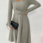Sunken Stripe Long Sleeve Dress Top For Women