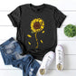 T-shirt ample à manches courtes et col rond pour femme, style européen et américain, imprimé chrysanthème