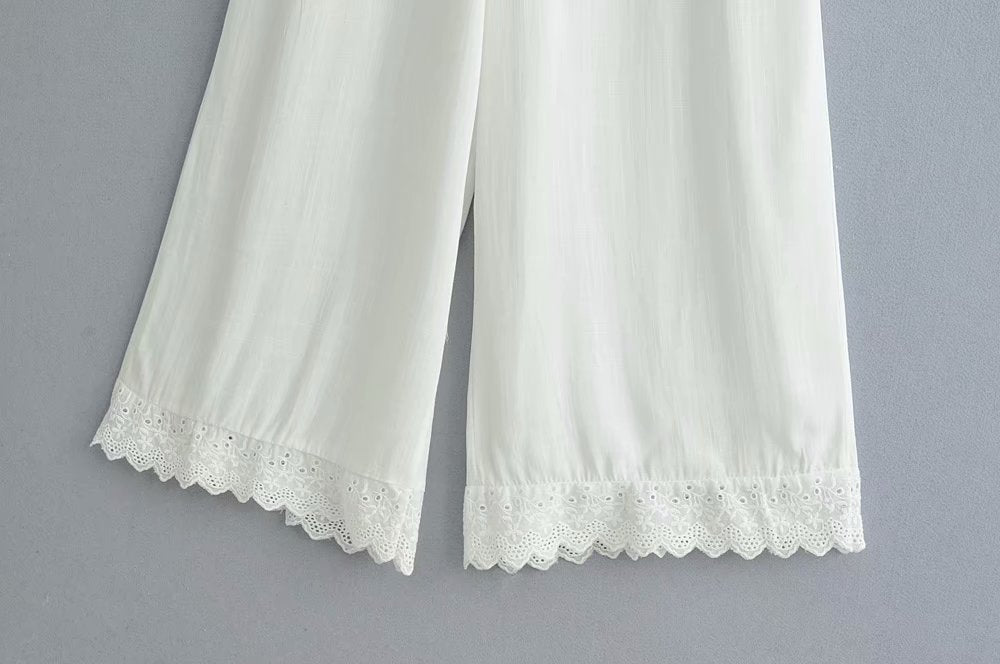 Lace panelling jumpsuit
