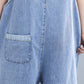 Fat Mm Artistic Style Embroidered Denim Suspenders