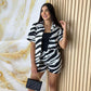 Ensemble chemise et short à manches courtes et revers pour femme, imprimé à la mode