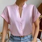 Women's Simple Solid Color And V-neck Button Cardigan Shirt