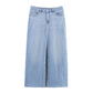 Solid Color Denim Vest Midi Skirt Denim Skirt