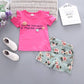 Fashion Cute Child Baby Girl Short Sleeve Suit