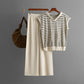 Top And High-waisted Wide-leg Pants Two-piece Set