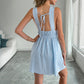 Resort-style Strap Sleeveless Striped Backless Dress