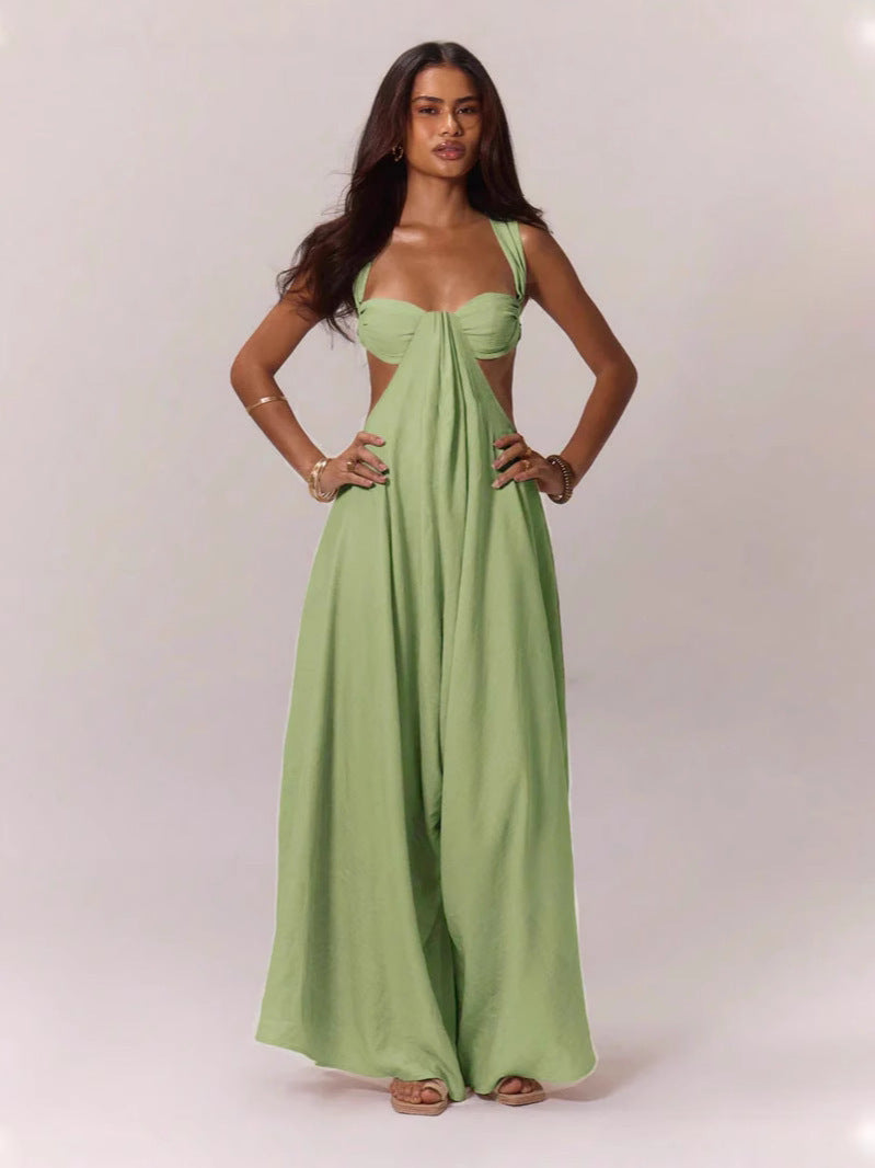 European And American Leisure Tied Spaghetti-strap Trendy Jumpsuit