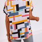 European American Fashion Floral Print Short Sleeve Top