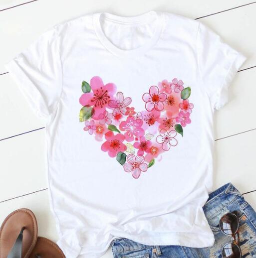 T-shirt à manches courtes imprimé floral tendance