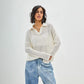 Women's POLO Loose Knit Openwork Knitted Top