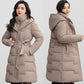 Manteau mi-long à capuche pour femme, coupe-taille, coupe-vent ...
