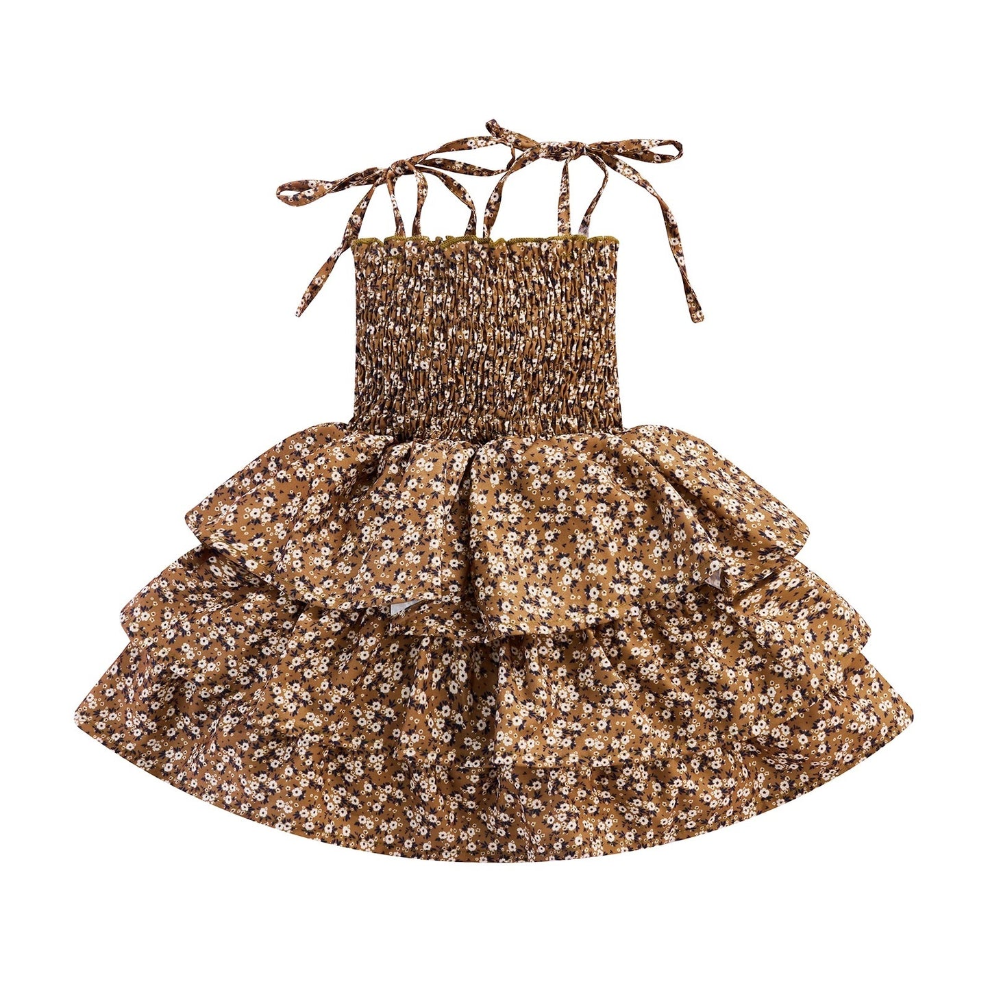 Minimalist Creativity Girls' Floral Strap Dress