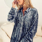 Women's Fashion Long Sleeve Polo Collar Solid Color Loose Shirt