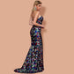 Women V Neck Off Shoulder Sequin Ma