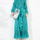 Women's Pleated New French Style Tied Dress